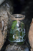 Canning jar painted with chalk pens