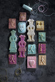 Colored handmade stamps