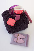 Decorative accessories in shades of pink and purple