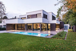 modern architecture house in the Bauhaus style, Oberhausen, Nordrhein-Westfalen, Germany