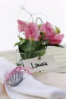 Place card with flowers