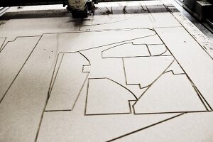 Cutting pattern for sofa upholstery
