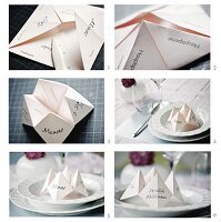 Making paper fortune teller menu cards