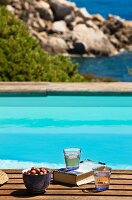 Swimming pool with view of rocky coast and sea