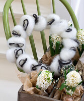 Fluffy wreath made from wool