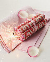 Rolls of love bombs and sparkler for Valentine's Day