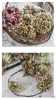 Making a hydrangea wreath