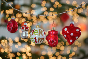 Garland of different Christmas baubles