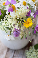 Bouquet with elderflowers
