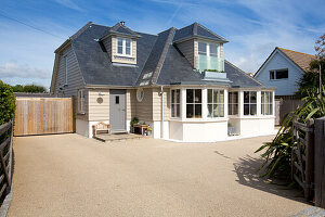 Dormer windows in two-storey coastal house West Wittering West Sussex England