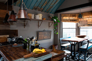 Rustic kitchen with dining area