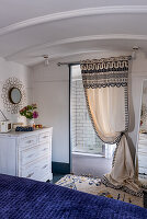 Bathroom with shower in a converted Victorian railway carriage