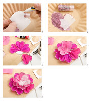 Making flowers out of crepe paper