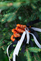 Christmas tree decorations made from dried orange peel