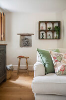 Bright living room with rustic furniture