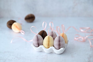 Easter eggs made from folded paper