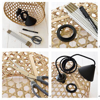 DIY hanging lamp made from wicker