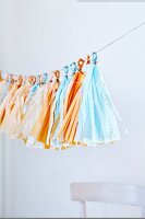 Homemade tissue paper garland