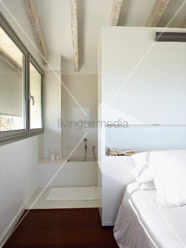 Double Bed Against Wardrobe Partition Buy Image