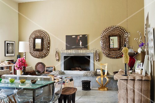 Modern Open Fireplace With Stone Fender Buy Image 11123310