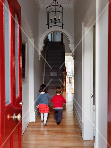 View Through Red Painted Front Door Buy Image