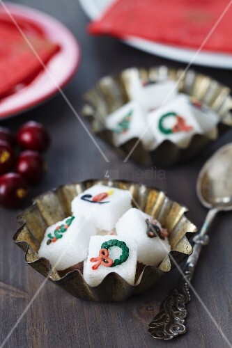 Sugar Cubes Decorated With Christmas Buy Image 11193644