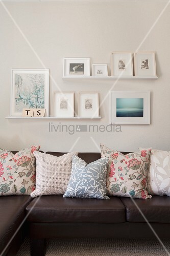 Floral Scatter Cushions On Dark Brown Buy Image 11333340