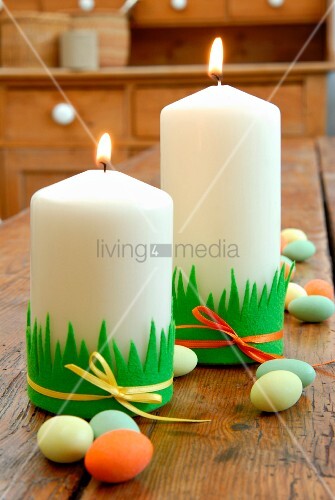 Easter Decorations Pillar Candles Buy Image 11337564