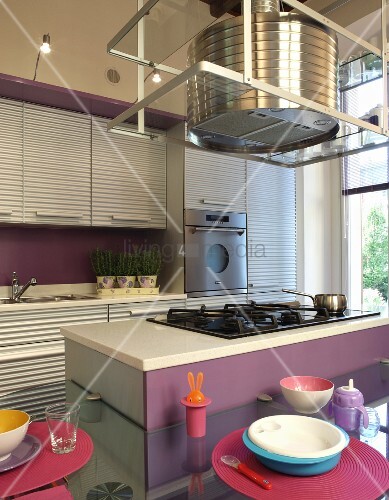 Kitchen With Corrugated Metal Fronts And Buy Image 11337942