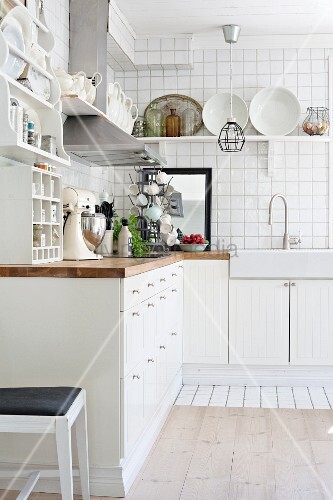 White Fitted Kitchen Cupboards On Tiled Image 11353126 Fitted Kitchen Cupboards On Tiled