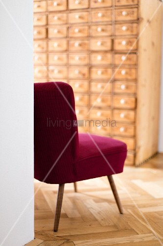 Red Retro Easy Chair In Hallway With Buy Image 11460086