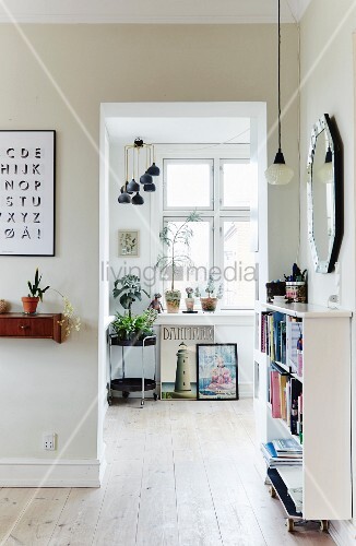 Slim Bookcase Next To Open Doorway Buy Image 12087564