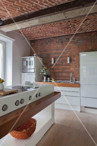 Brick Wall And Vaulted Ceiling In Buy Image 12270438