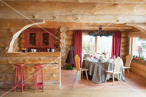 Kitchen Counter And Dining Table In Log Buy Image 12344328