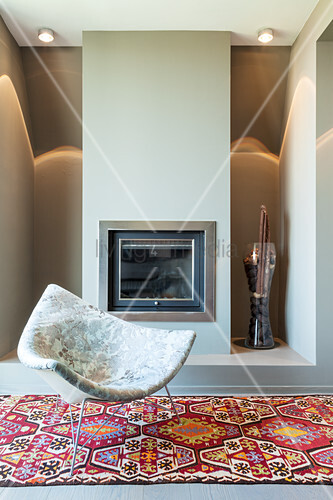 Designer Armchair On Patterned Rug In Image 12352636 Designer Armchair On Patterned Rug In