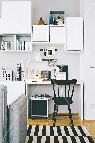 A Workspace With Open And Closed Shelves Buy Image 12353098