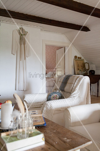 Wood Beamed Ceiling In Living Room In Buy Image 12358338