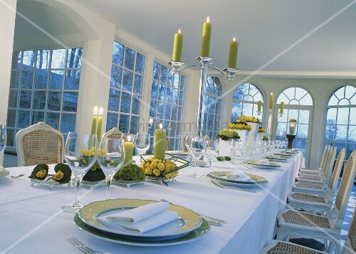 Wedding Reception Table With Yellow Buy Image 00227462