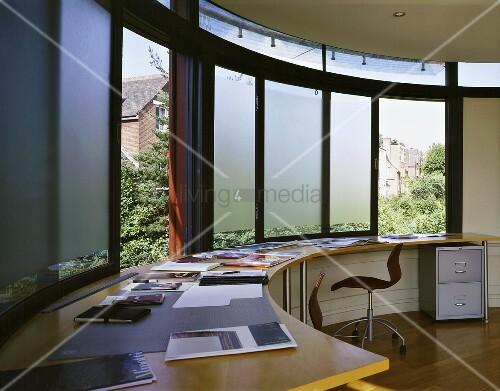 A Modern Home Office With A Built In Buy Image 00725500